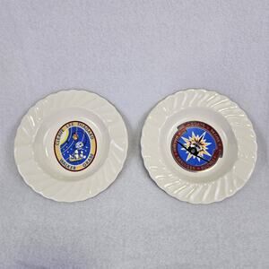 VTG NASA Ashtray Space Shuttle Mission STS 29 STS 30 Ceramic Set 2 Cigar Retro